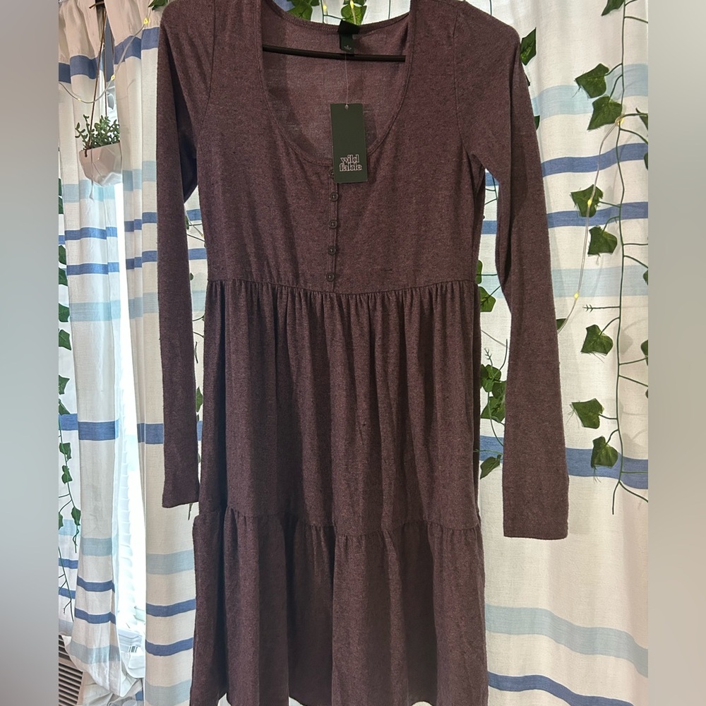 NWT short midi length purple dress